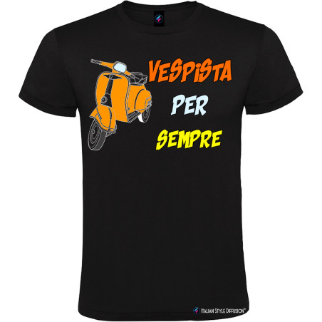 Maglietta personalizzata vespista per sempre vespa 50 special colore nero