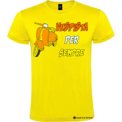 Maglietta personalizzata vespista per sempre vespa 50 special colore giallo