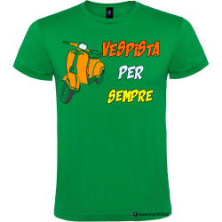 Maglietta personalizzata vespista per sempre vespa 50 special colore verde