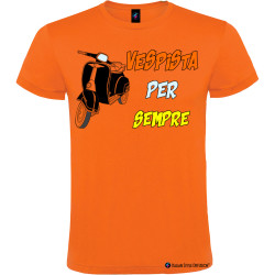 Maglietta personalizzata vespista per sempre vespa 50 special colore arancio
