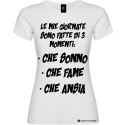 Maglietta personalizzata donna momenti della mia giornata colore bianco