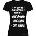 Maglietta personalizzata donna momenti della mia giornata colore nero
