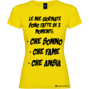 Maglietta personalizzata donna momenti della mia giornata colore giallo