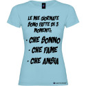Maglietta personalizzata donna momenti della mia giornata colore azzurro