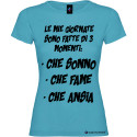 Maglietta personalizzata donna momenti della mia giornata colore turchese