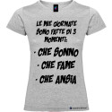 Maglietta personalizzata donna momenti della mia giornata colore grigio