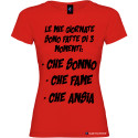 Maglietta personalizzata donna momenti della mia giornata colore rosso