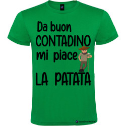 T-shirt personalizzata uomo buon contadino mi piace la patata colore verde