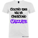 Maglietta personalizzata da uomo coltivatore crescono cazzate colore bianco