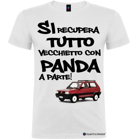 T-shirt personalizzata da uomo vecchietto con Panda