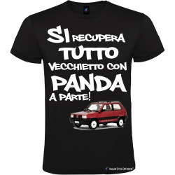 T-shirt personalizzata da uomo vecchietto con Panda colore nero