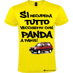 T-shirt personalizzata da uomo vecchietto con Panda colore giallo