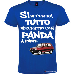 T-shirt personalizzata da uomo vecchietto con Panda colore blu royal