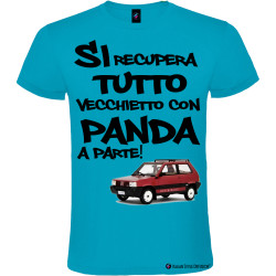 T-shirt personalizzata da uomo vecchietto con Panda colore turchese