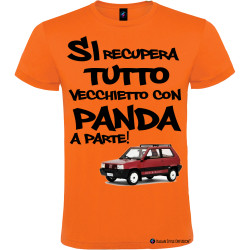T-shirt personalizzata da uomo vecchietto con Panda colore arancio