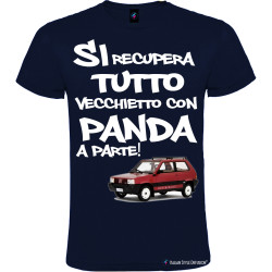 T-shirt personalizzata da uomo vecchietto con Panda colore blu navy