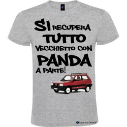 T-shirt personalizzata da uomo vecchietto con Panda colore grigio