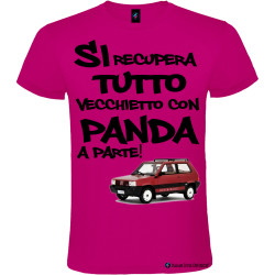 T-shirt personalizzata da uomo vecchietto con Panda colore rosa fucsia