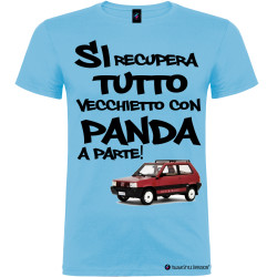 T-shirt personalizzata da uomo vecchietto con Panda colore azzurro