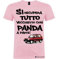 T-shirt personalizzata da uomo vecchietto con Panda colore rosa