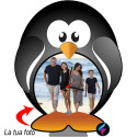 Orologio da tavolo personalizzato in mdf a forma di pinguino con foto