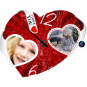 Orologio da tavolo personalizzato a cuore scratch collage
