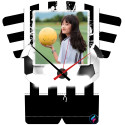 Orologio da tavolo personalizzato squadra calcio bianco e nero