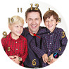 Orologio da parete rotondo personalizzato super papà con foto e scritte