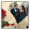 Orologio da parete personalizzato legno foto cuore i love you