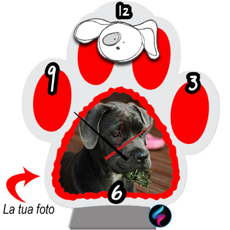 Orologio da tavola personalizzato a zampa con foto del tuo cane