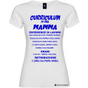 T-shirt personalizzata donna curriculum di una mamma colore bianco