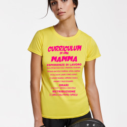 T-shirt personalizzata donna curriculum di una mamma