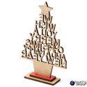 Albero di Natale in legno intagliato personalizzato