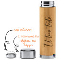 Thermos con incisione personalizzata in acciaio e bambù