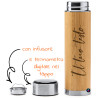 Thermos con incisione personalizzata in acciaio e bambù