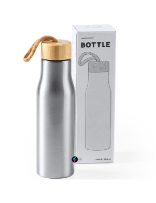 Bottiglia personalizzata in acciaio con laccio Mina