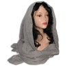 Sciarpa pashmina donna stropicciata grigio chiaro