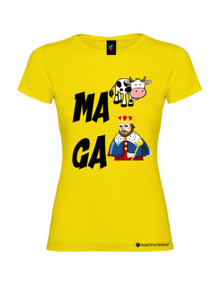T-shirt donna personalizzata in lingua veneta con rebus ma va cagare