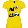 maglietta donna in lingua veneta con rebus ma va cagare giallo