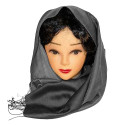 Sciarpa donna in seta double face colore grigio