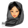 Sciarpa donna in seta double face colore grigio