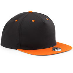 Cappellino con ricamo o stampa Snapback Contrast colore nero arancio