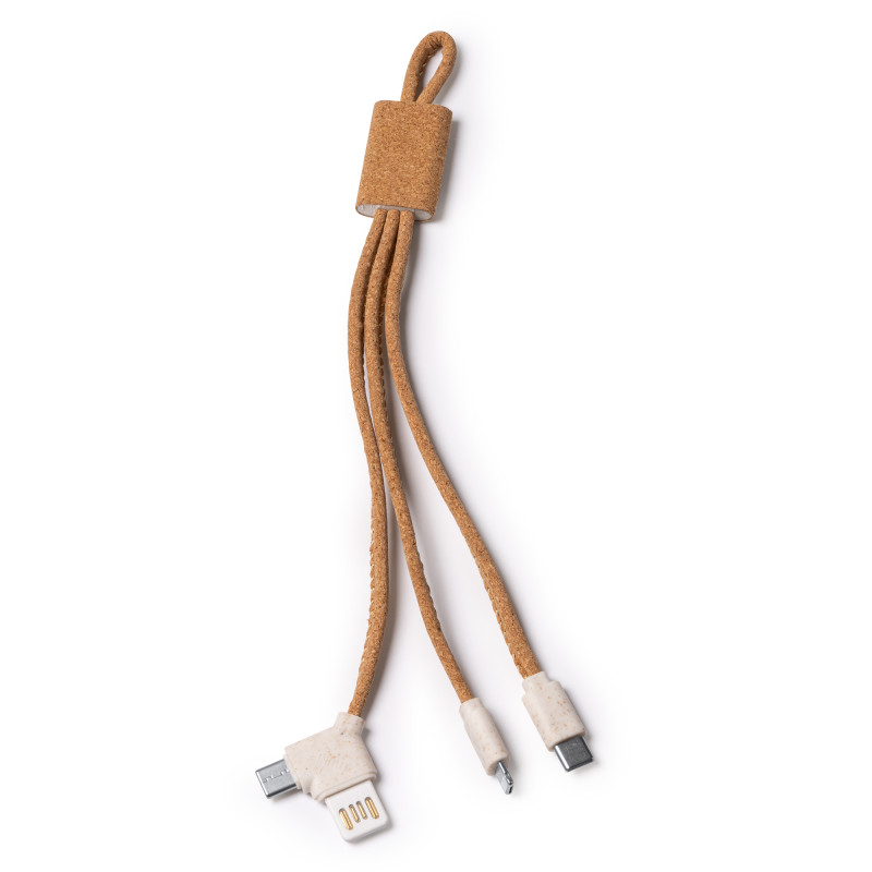 Cavo di ricarica 5 in 1usb micro C e Lightning sughero