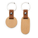 Portachiavi in legno finiture ecopelle incisione 2