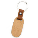 Portachiavi in legno finiture ecopelle incisione rettangolare