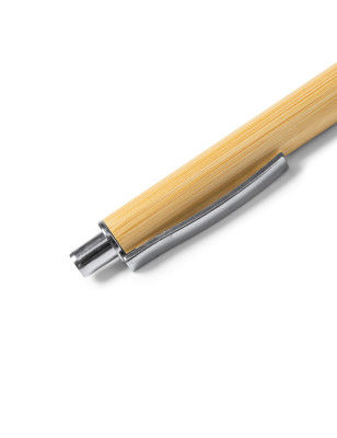 Penna a sfera con clic e punta argentata bambù Tocu 4