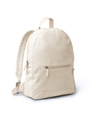 Zaino in cotone riciclato 5 colori tasca frontale Firenze bianco