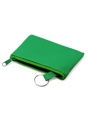 Borsa astuccio portamonete borsellino con portachiavi verde