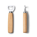 Apribottiglie in acciaio inossidabile con manico in legno naturale