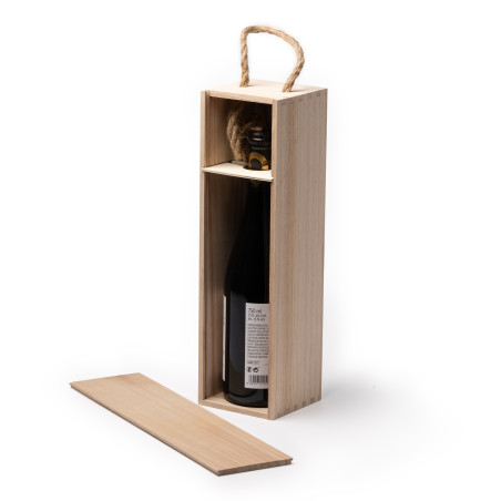 Cassetta in legno con maniglia per bottiglia di vino incisione personalizzata